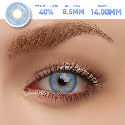 OJOTrend Sin Blue Colored Contact Lenses（1Yearly）