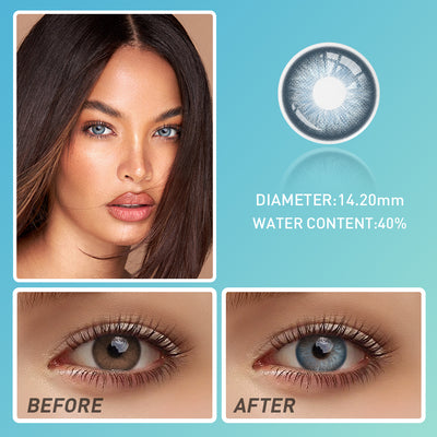 OJOTrend Azure Glow Colored Contact Lenses 1 Yearly