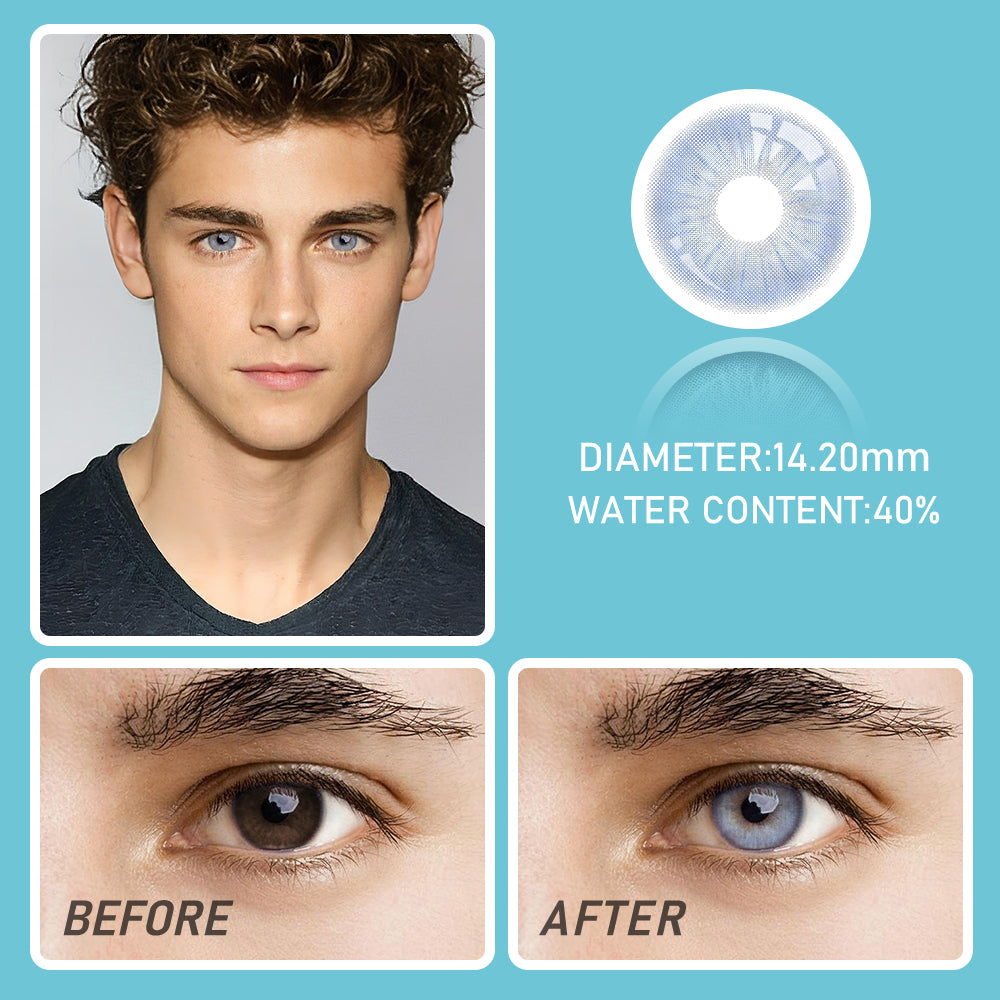 OJOTrend Rain Violet Contact Lenses Man Wear 1 Yearly