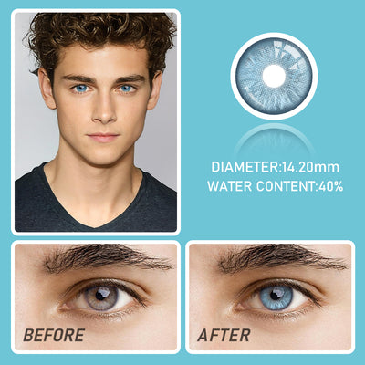 OJOTrend Siri blue Man wear Contact Lenses 1 Yearly