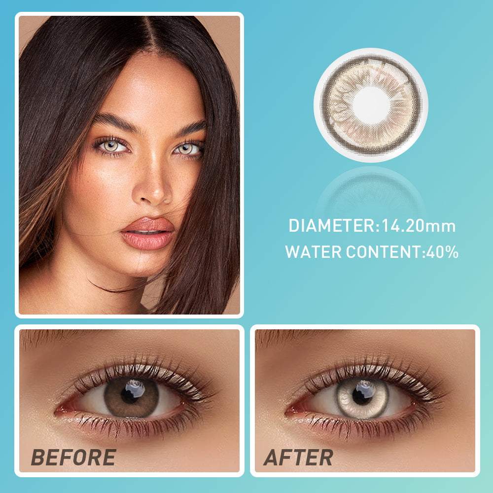 OJOTrend Shade Brown Colored Contact Lenses 1 Yearly