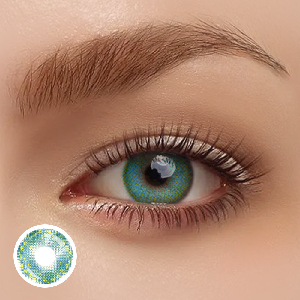 OJOTrend Turquoise Glitter Colored Contact Lenses 1 Yearly