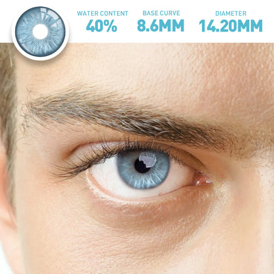 OJOTrend Siri blue Man wear Contact Lenses 1 Yearly