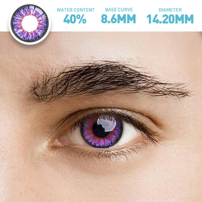 OJOTrend Vika Tricolor Purple Man Wear Contact Lenses 1 Yearly