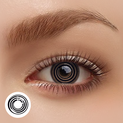 OJOTrend Black and White Swirl Contact Lenses 1 Yearly