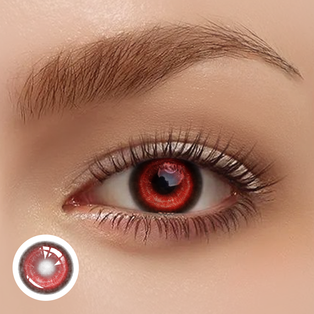 OJOTrend Cyber cosmetic Red Contact Lenses 1 Yearly