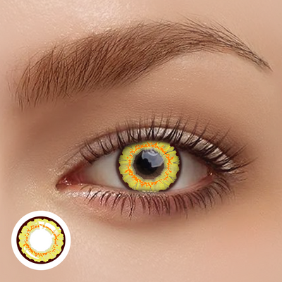 OJOTrend POK MON Yellow Brown Contact Lenses 1 Yearly