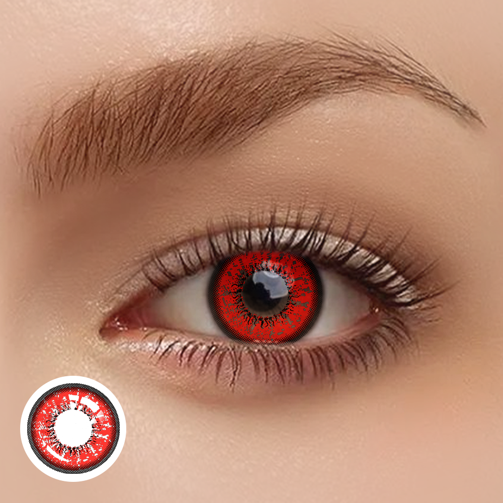 OJOTrend Genshin Impact Red Contact Lenses 1 Yearly