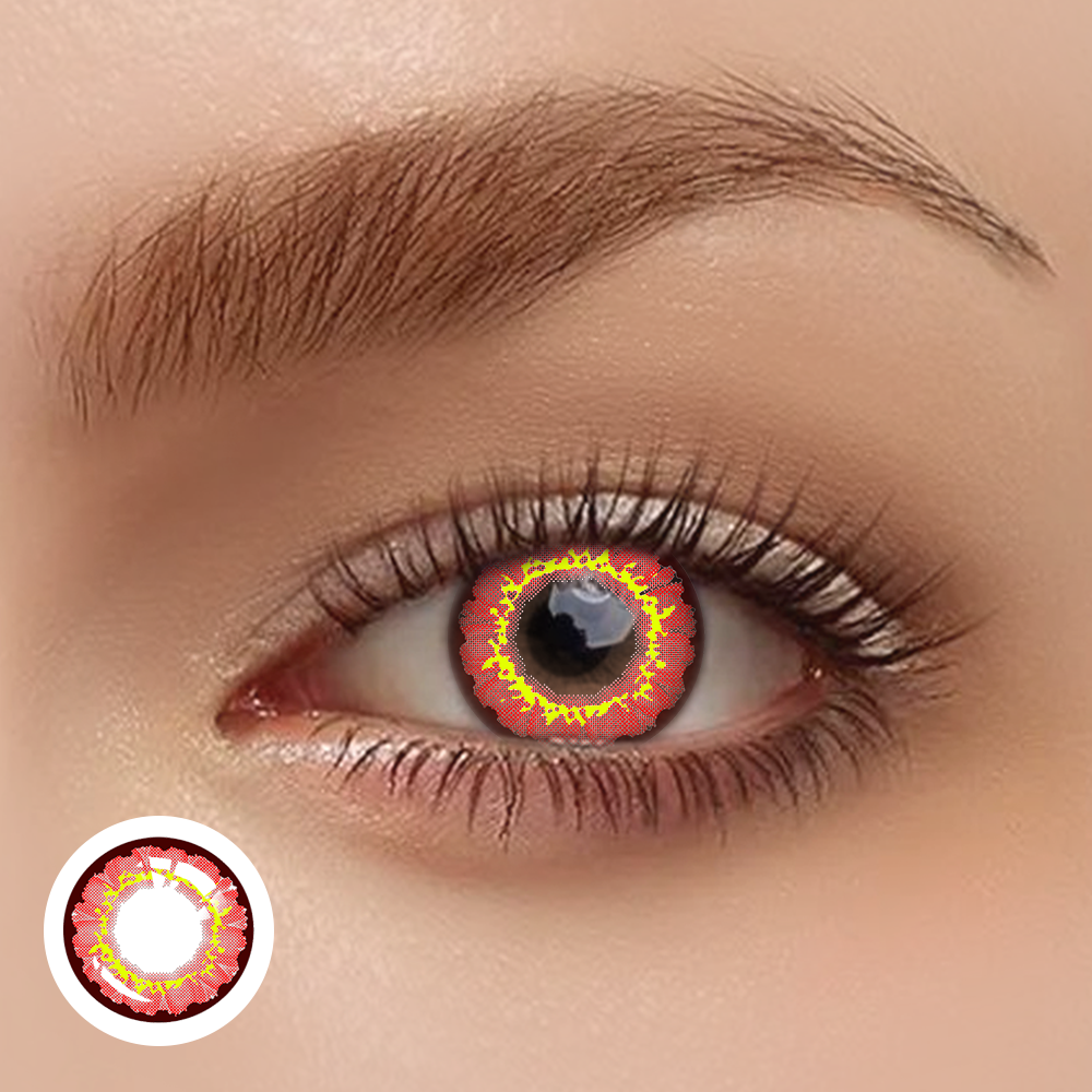 OJOTrend POK MON Red Brown Contact Lenses 1 Yearly