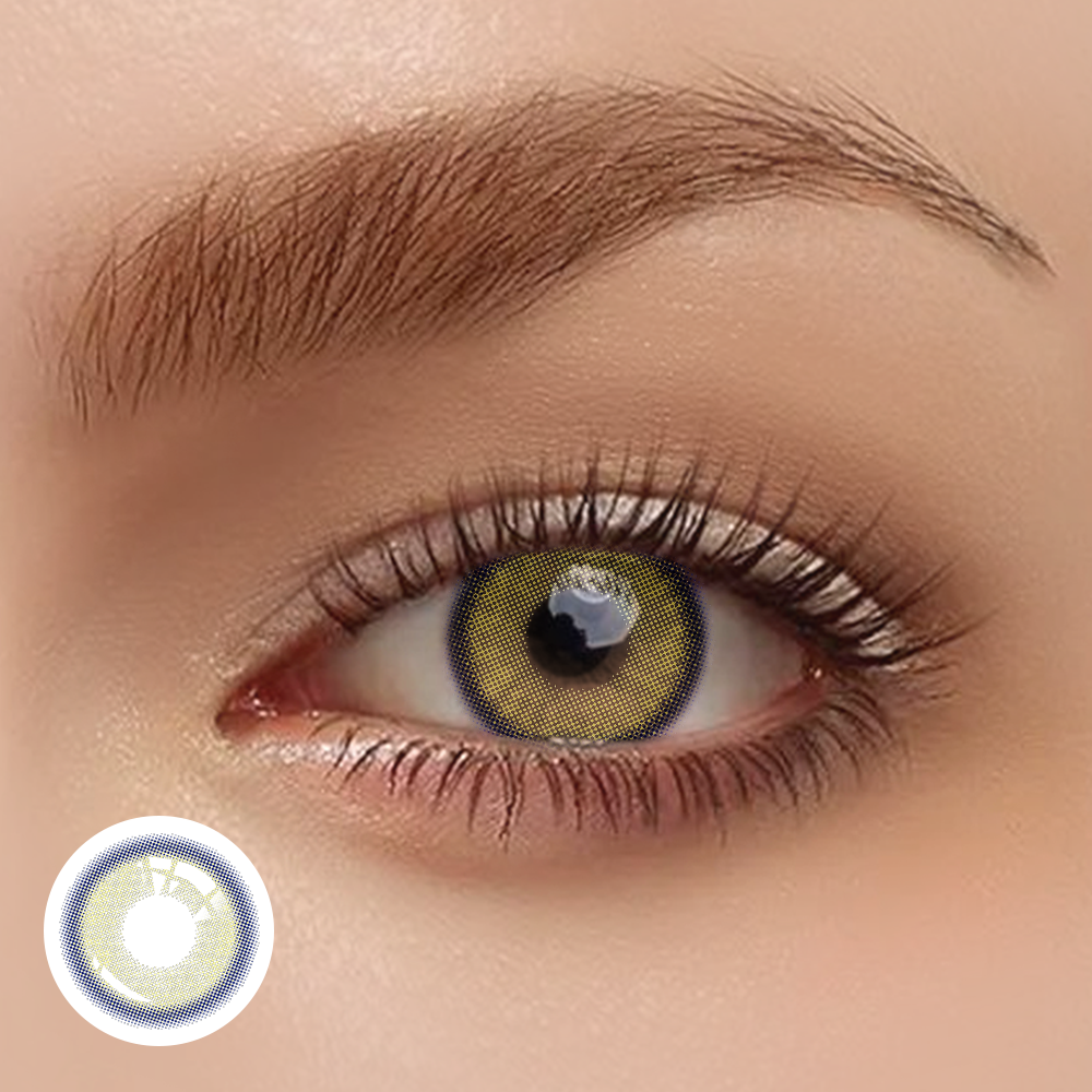 OJOTrend yellowish brown Contact Lenses 1 Yearly