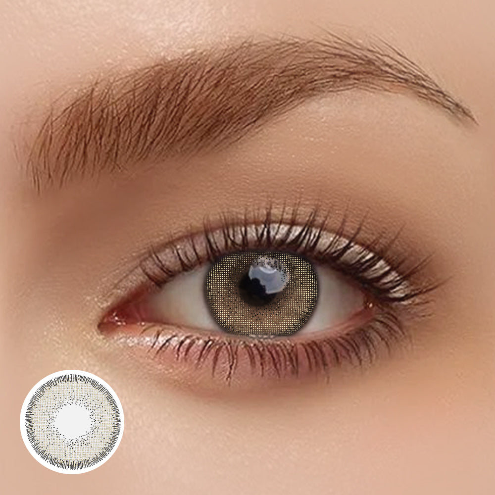 OJOTrend European Honey Brown Contact Lenses  1 Yearly