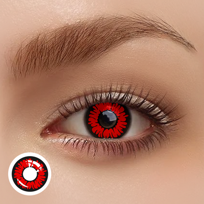 OJOTrend Devil Sclera Red Contact Lenses 1 Yearly