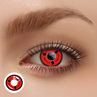 OJOTrend Naruto Three Magatama Sharingan Contact Lenses 1 Yearly