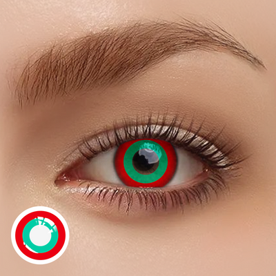 OJOTrend Block Red & Green Contact Lenses 1 Yearly