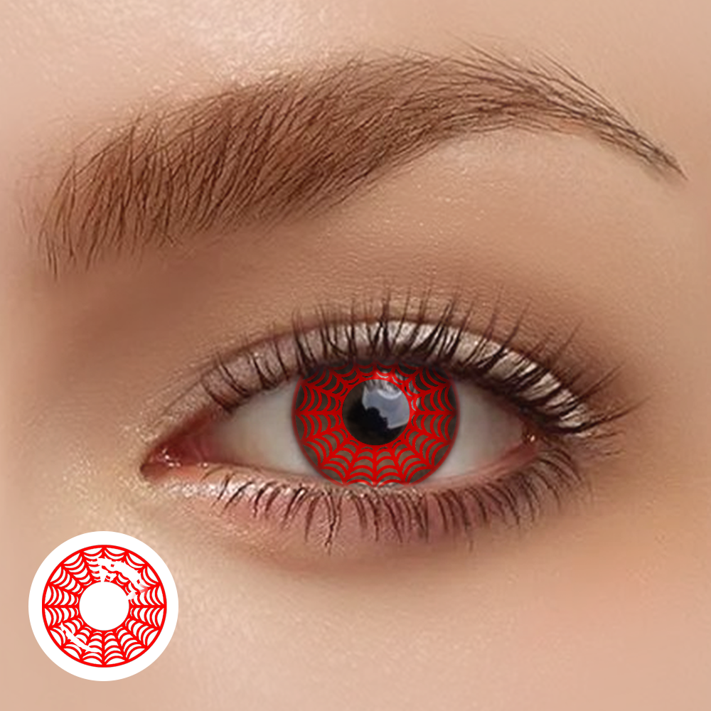 OJOTrend Spider Web Red Contact Lenses£¨ 1 Yearly £©