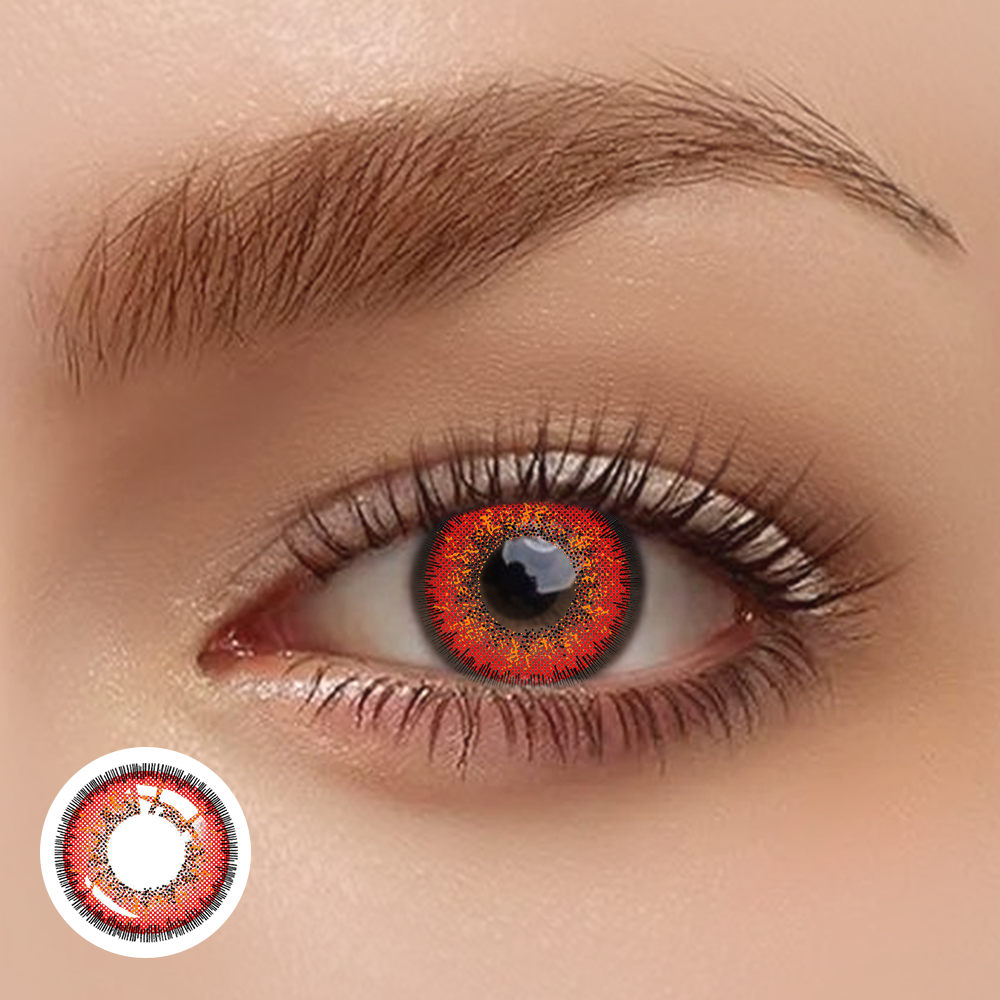 OJOTrend Cardinal Red Brown Contact Lenses 1 Yearly