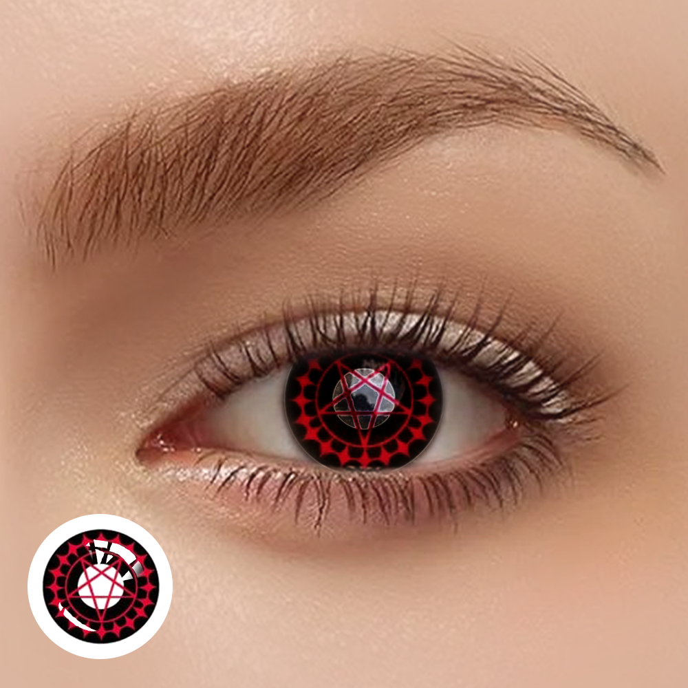 OJOTrend CIEL'S Black & Red Contact Lenses£¨ 1 Yearly £©