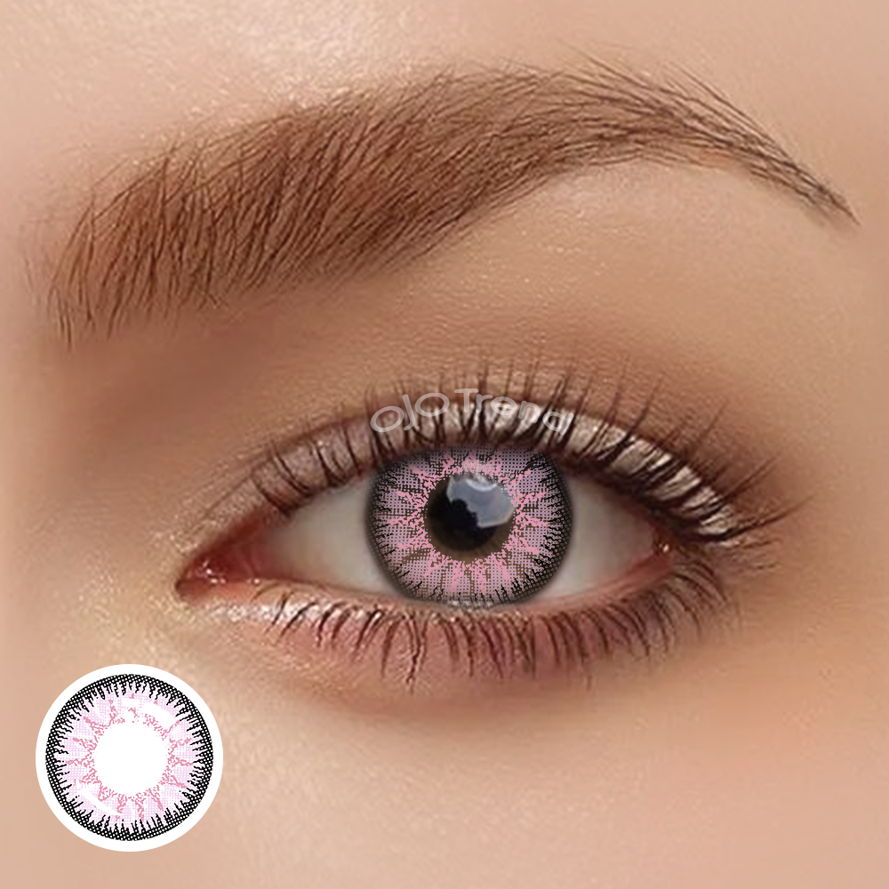 OJOTrend Vika Tricolor Pink Contact Lenses 1 Yearly