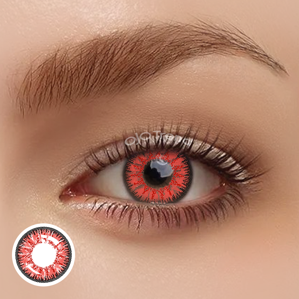 OJOTrend Vika Tricolor Red Contact Lenses 1 Yearly