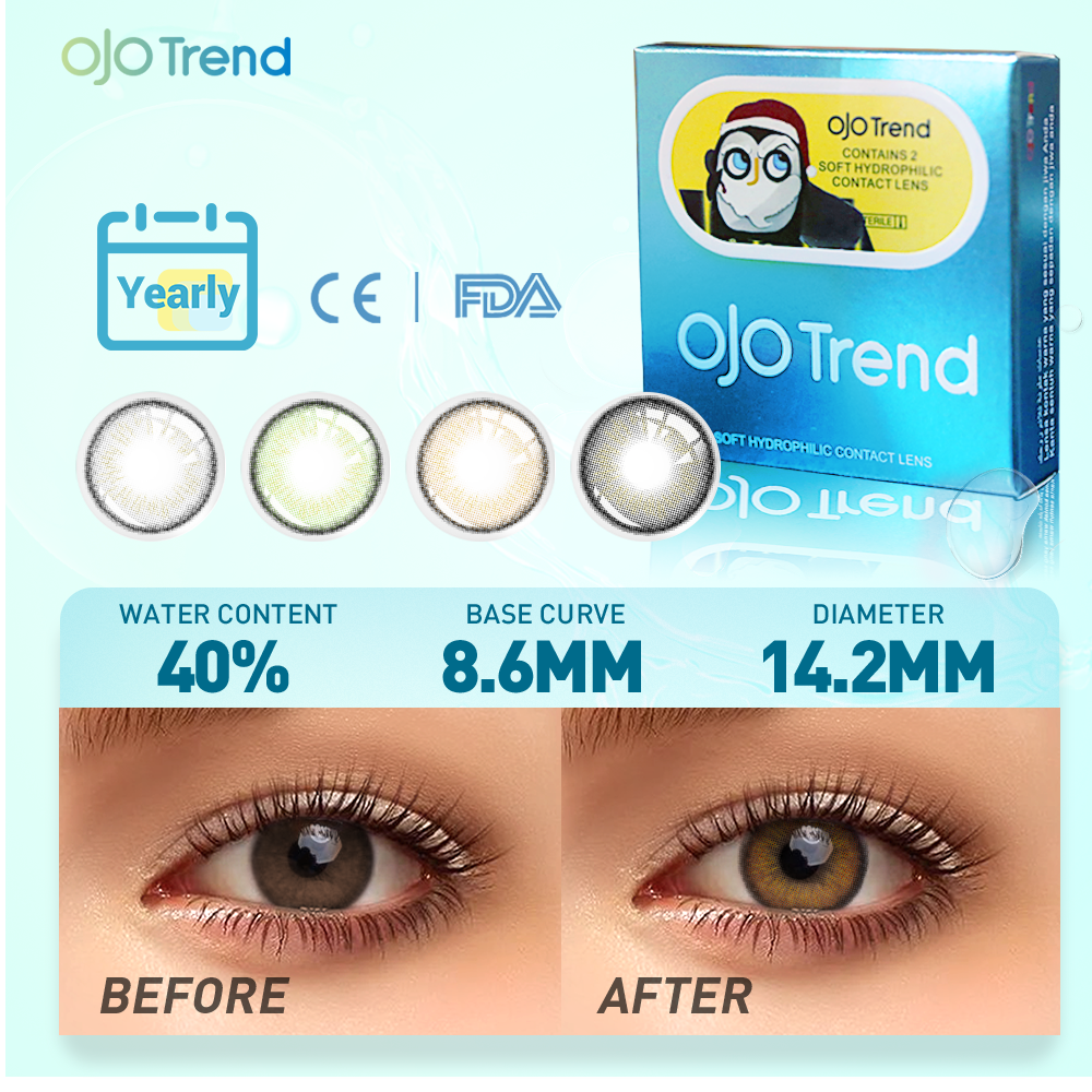 OJOTrend  Seattle Grey Eye Contact Lenses（1Yearly）