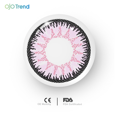 OJOTrend Vika Tricolor Pink Contact Lenses 1 Yearly