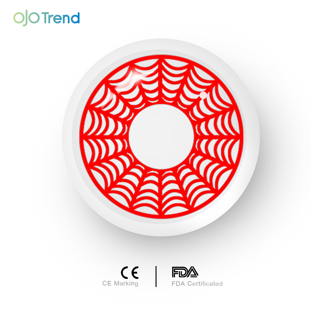 OJOTrend Spider Web Red Contact Lenses£¨ 1 Yearly £©