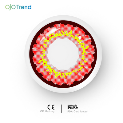 OJOTrend POK MON Red Brown Contact Lenses 1 Yearly