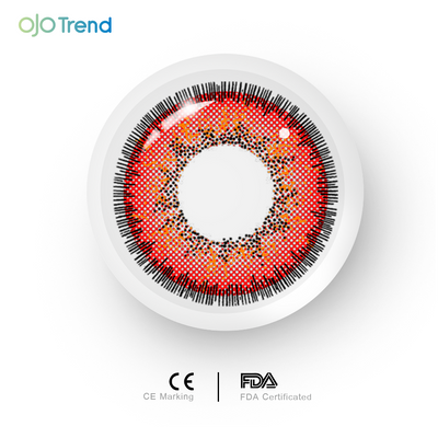 OJOTrend Cardinal Red Brown Contact Lenses 1 Yearly