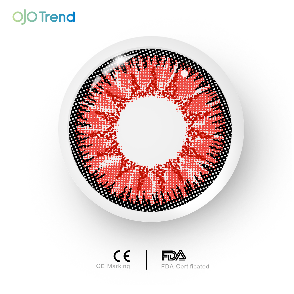 OJOTrend Vika Tricolor Red Contact Lenses 1 Yearly