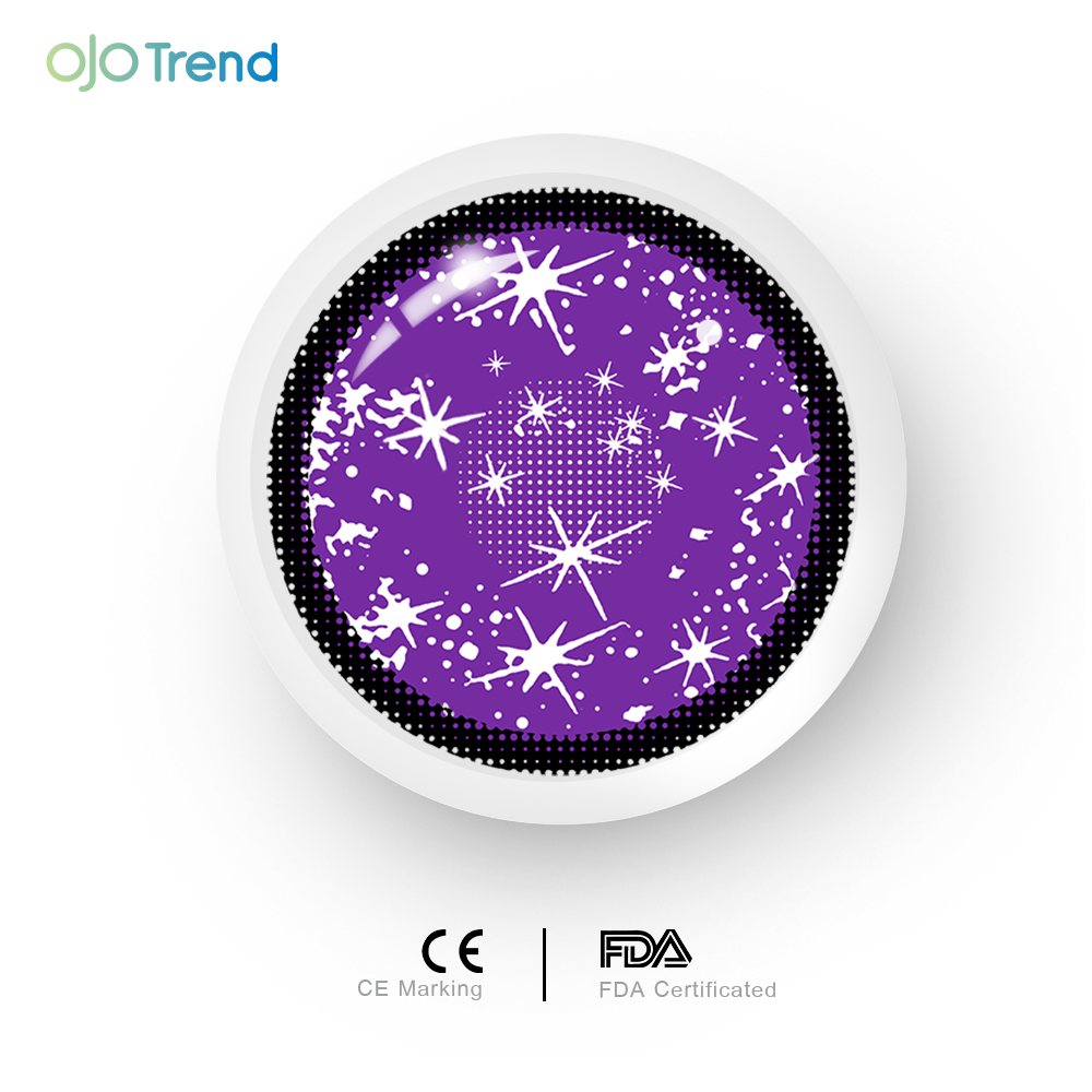 OJOTrend Twinkle Star Violet Contact Lenses 1 Yearly