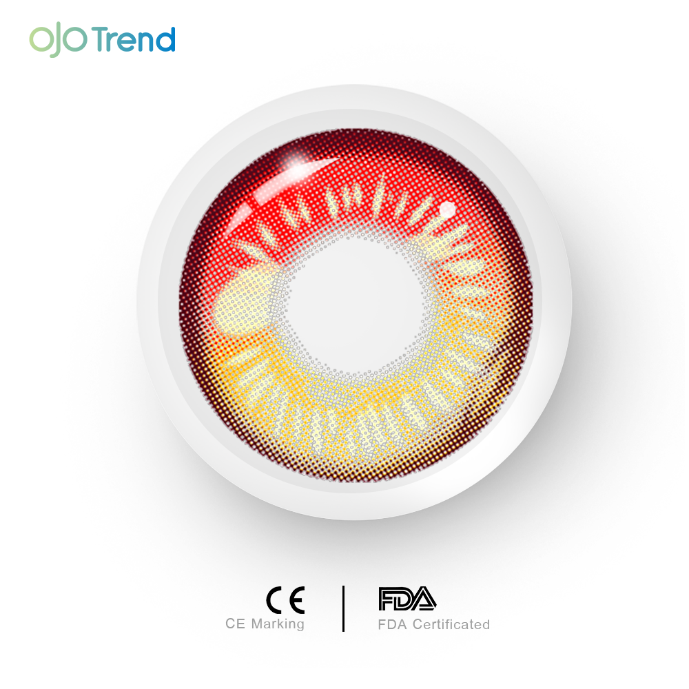 OJOTrend ANIME Red Brown Contact Lenses 1 Yearly