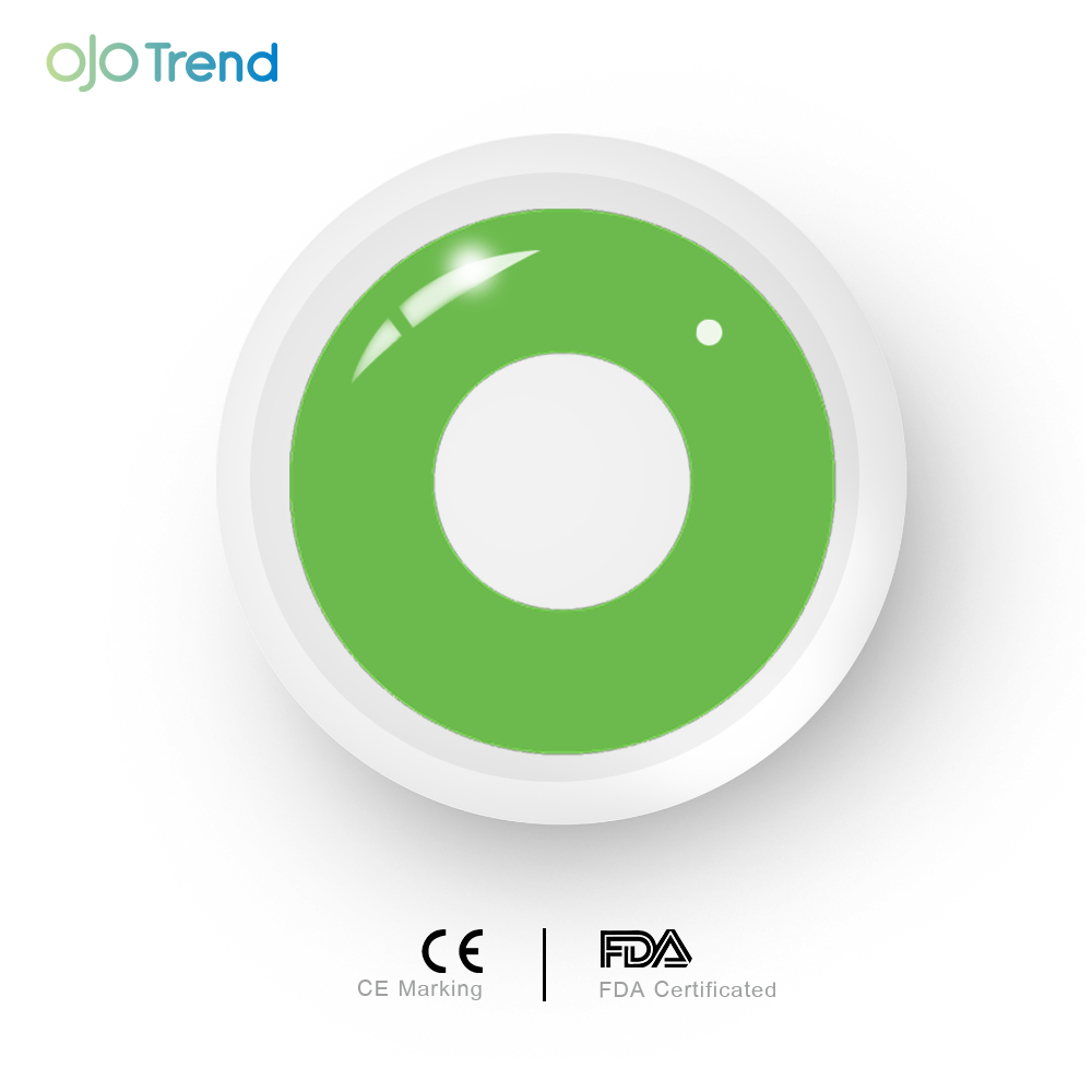 OJOTrend Pure Green Contact Lenses 1 Yearly