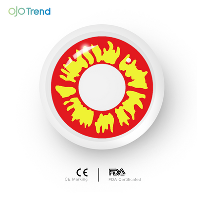 OJOTrend Flame Yellow-Red Contact Lenses 1 Yearly