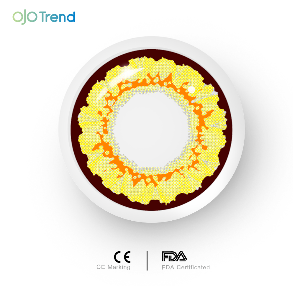 OJOTrend POK MON Yellow Brown Contact Lenses 1 Yearly