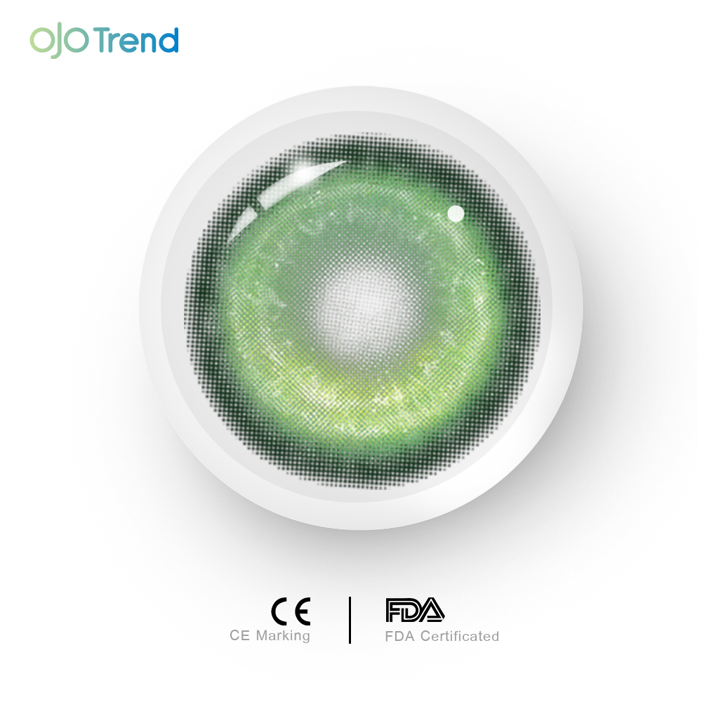 OJOTrend Cyber cosmetic Green Contact Lenses 1 Yearly