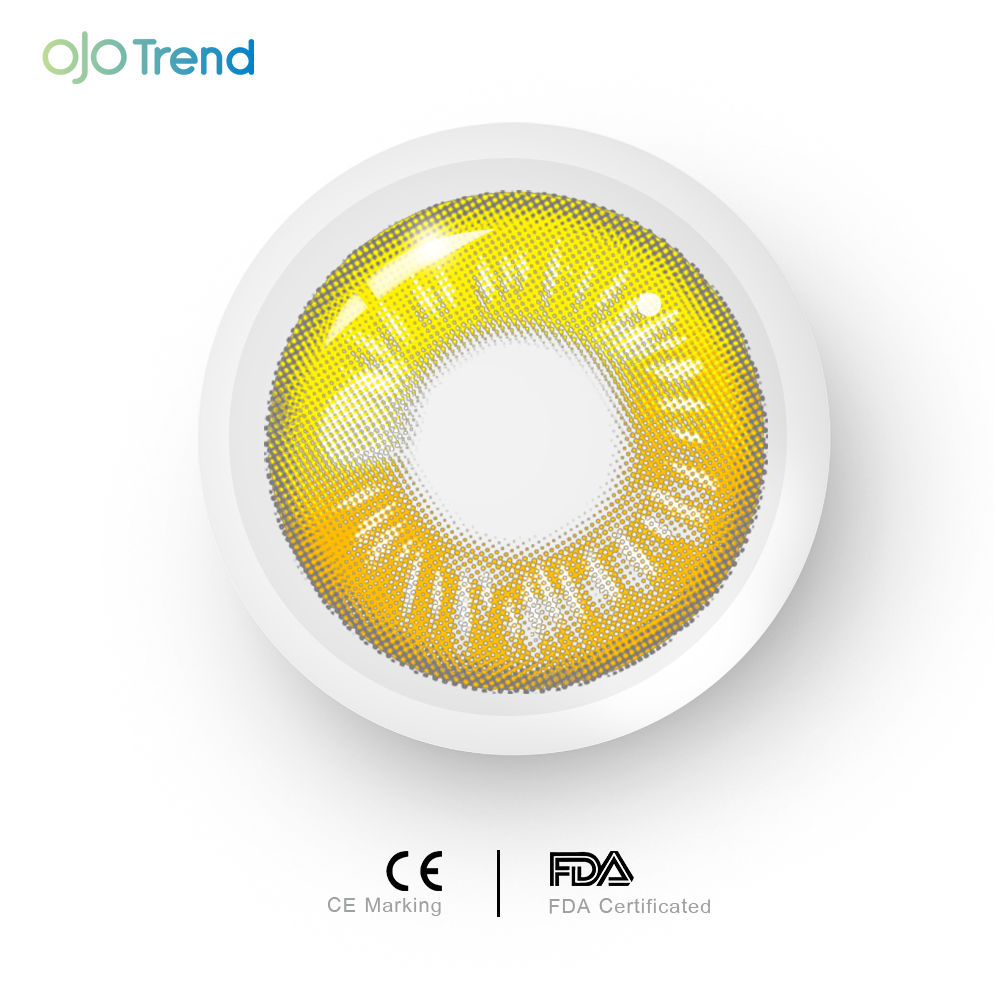 OJOTrend ANIME Yellow Brown Contact Lenses 1 Yearly