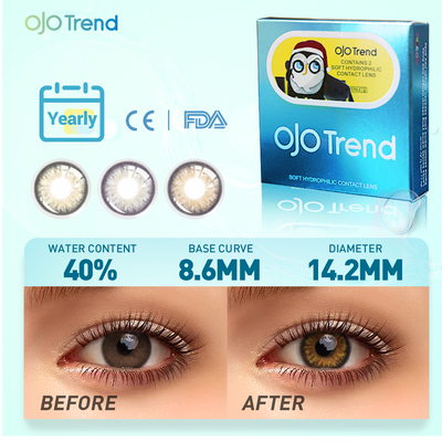 OJOTrend  Moon Garden Sterling Grey Contact Lenses（1Yearly）