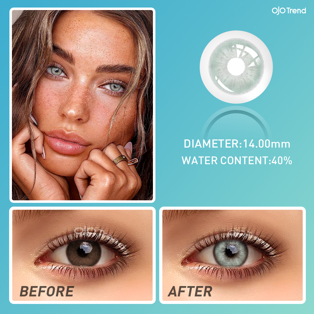 OJOTrend Rome Times Green Contact Lenses 1 Yearly