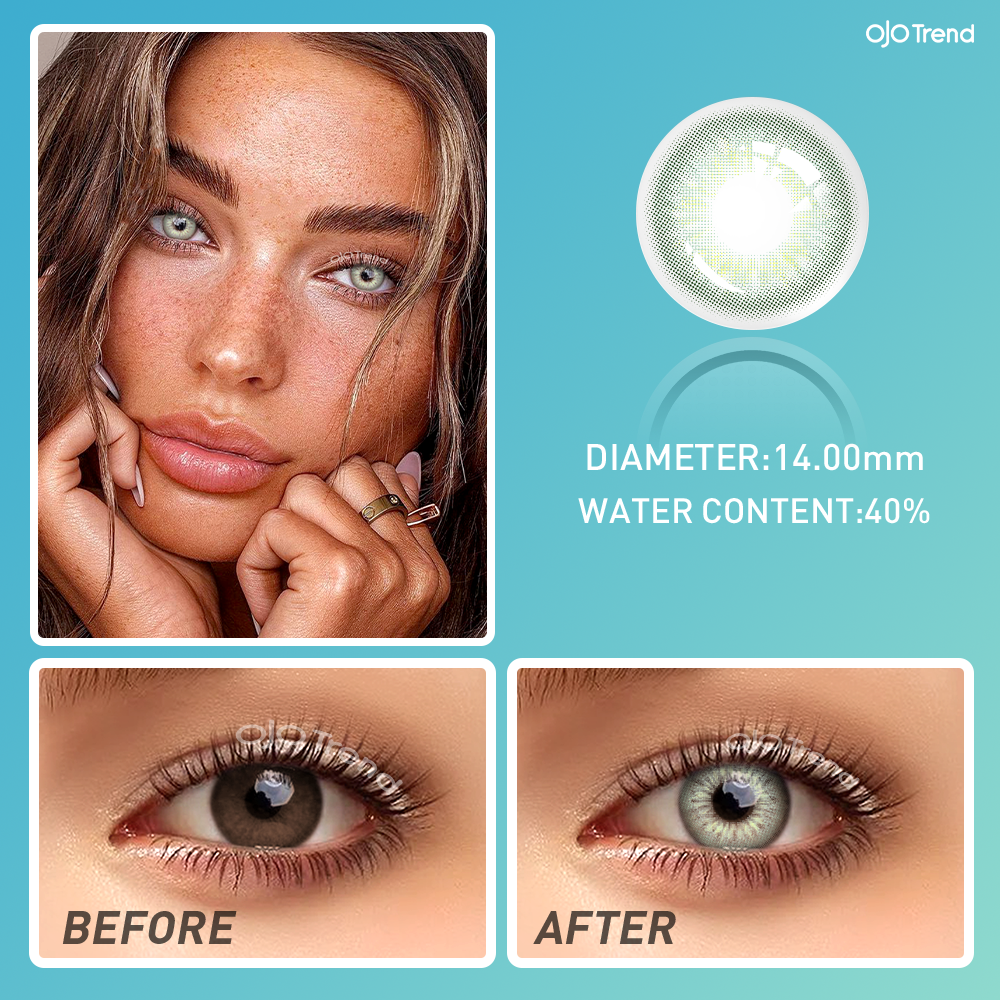 OJOTrend DNATaylorII Green Contact Lenses 1 Yearly