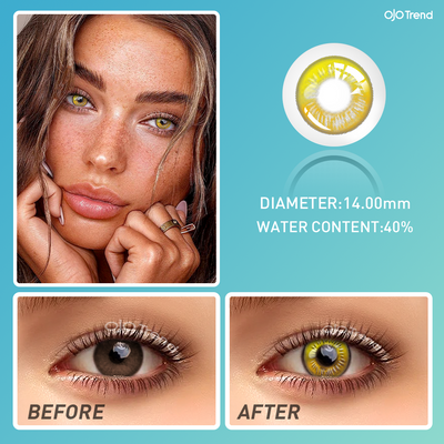 OJOTrend ANIME Yellow Brown Contact Lenses 1 Yearly