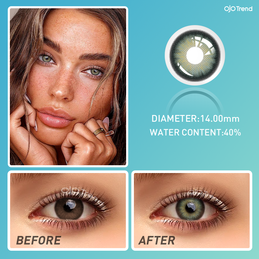 OJOTrend GENE Green Contact Lenses 1 Yearly