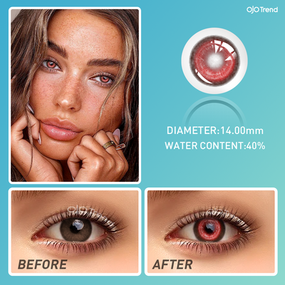 OJOTrend Cyber cosmetic Red Contact Lenses 1 Yearly