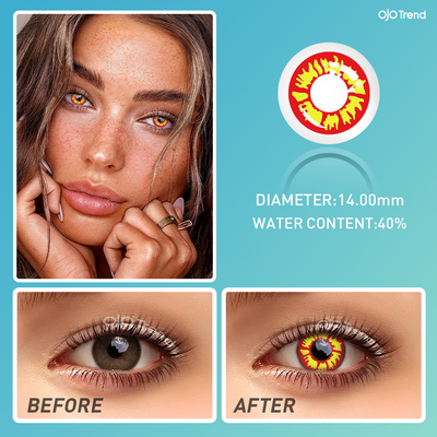 OJOTrend Flame Yellow-Red Contact Lenses 1 Yearly