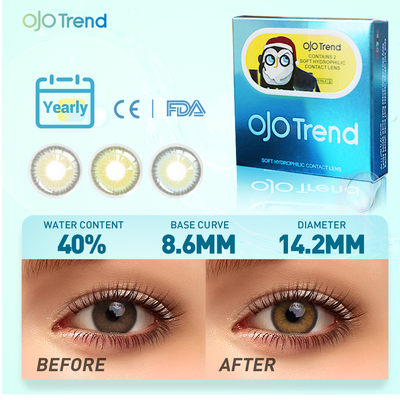 OJOTrend  LA Girl Green Prescription Contact Lenses （1Yearly）