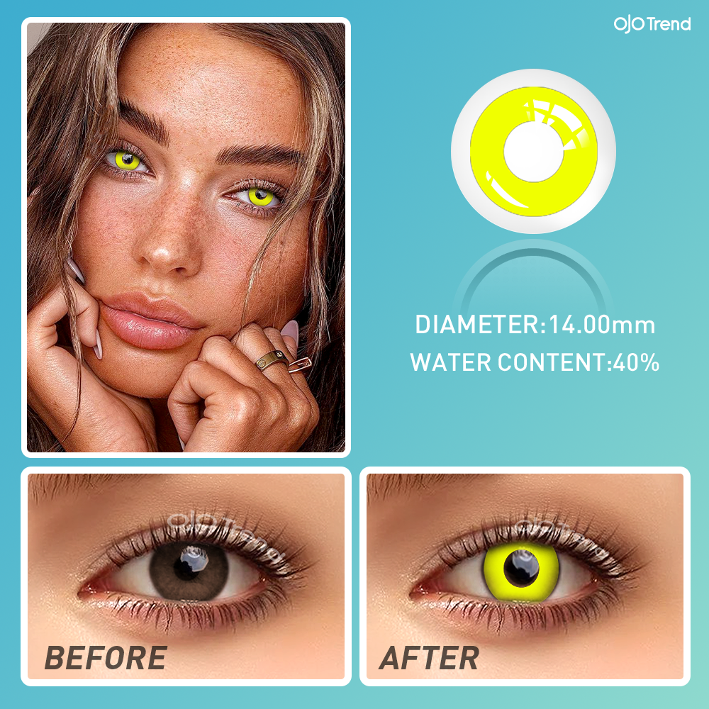 OJOTrend Pure  Yellow Contact Lenses 1 Yearly