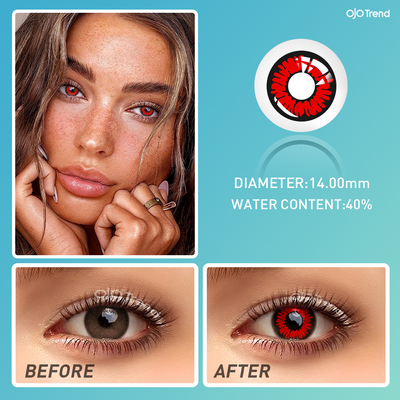 OJOTrend Devil Sclera Red Contact Lenses 1 Yearly