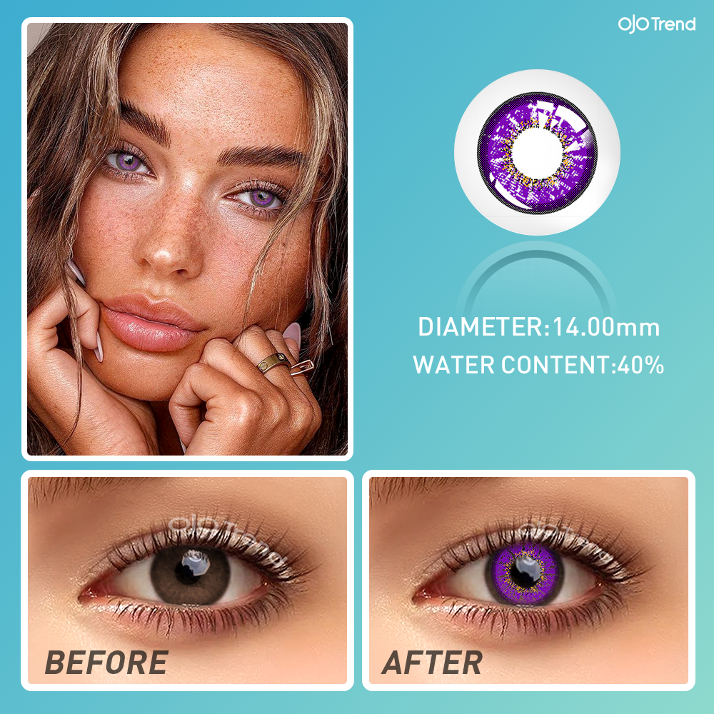 OJOTrend Genshin Impact Violet Contact Lenses 1 Yearly