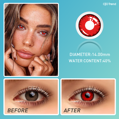 OJOTrend Twilight Vampire Red Contact Lenses 1 Yearly