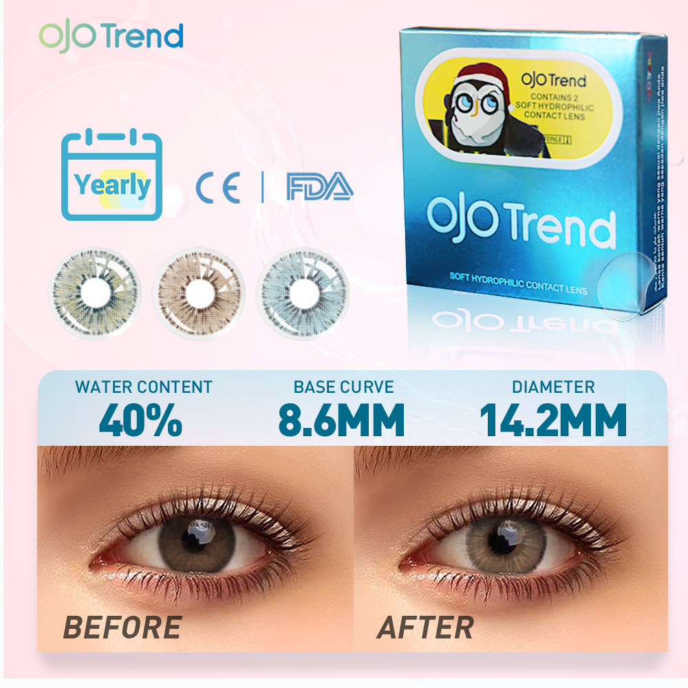 OJOTrend  Angeles Brown Colour Contact Lenses（1Yearly）
