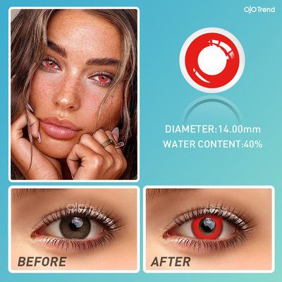 OJOTrend Pure Red Contact Lenses 1 Yearly